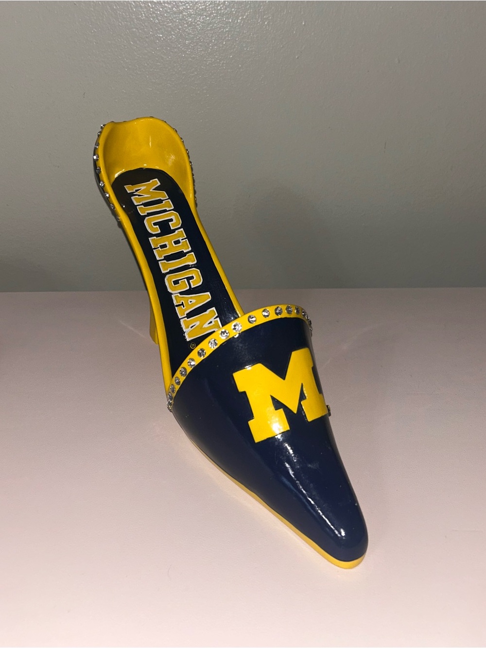 University of Michigan Wolverines NCAA Decorative Wine Bottle Holder Shoe Bling